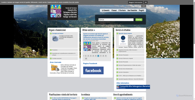 Security scan screenshot of https://www.comunita.altavalsugana.tn.it/