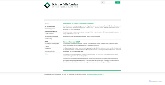 Security scan screenshot of https://www.karnavfallsfonden.se/