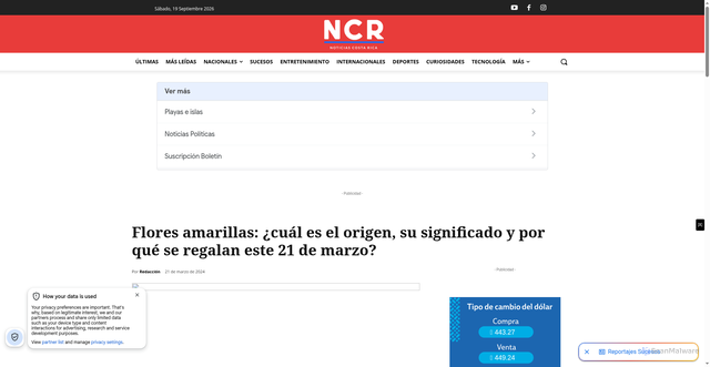 Security scan screenshot of https://ncrnoticias.com/internacional/flores-amarillas-cual-es-el-origen-su-significado-y-por-que-se-regalan-este-21-de-marzo/