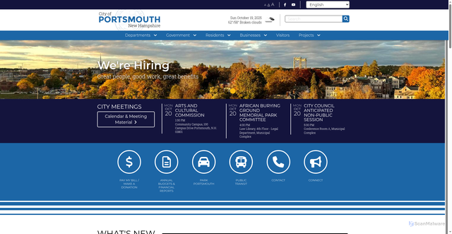 Security scan screenshot of https://www.portsmouthnh.gov/