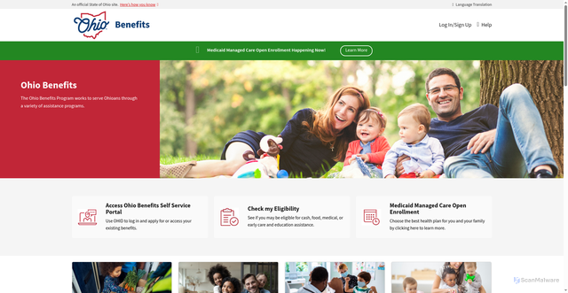 Security scan screenshot of https://benefits.ohio.gov/