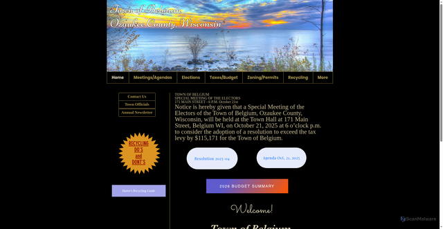 Security scan screenshot of https://www.townofbelgiumwi.gov/