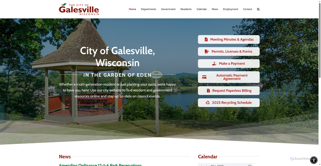 Security scan screenshot of https://www.cityofgalesvillewi.gov/