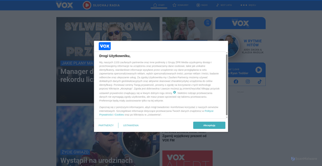 Security scan screenshot of https://voxfm.pl
