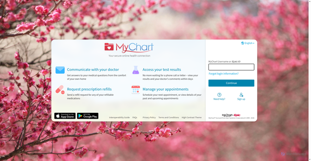 Security scan screenshot of https://mychart.et1432.epichosted.com