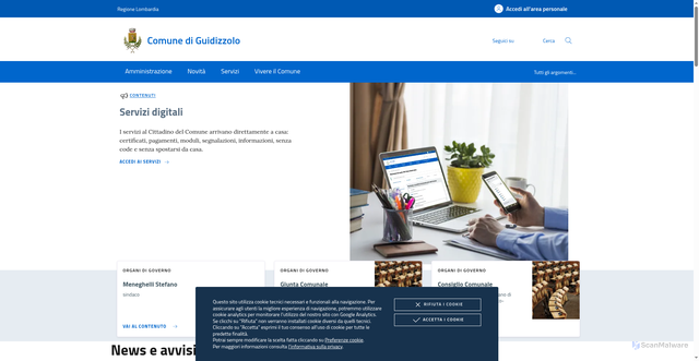 Security scan screenshot of https://www.comune.guidizzolo.mn.it