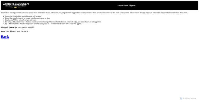 Security scan screenshot of https://sosmt.gov/