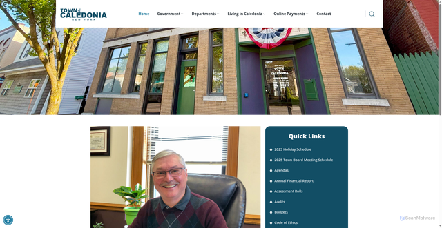 Security scan screenshot of https://caledoniany.gov/