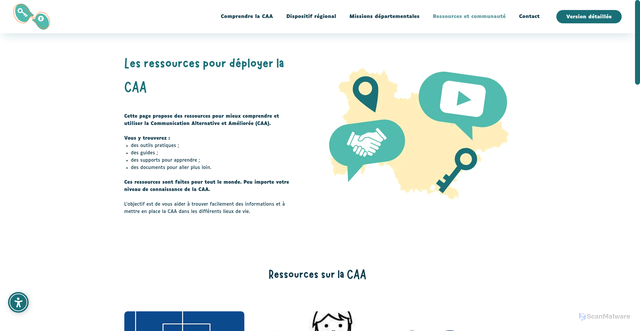 Security scan screenshot of https://caa-aura.fr/ressources-et-communaute/falc