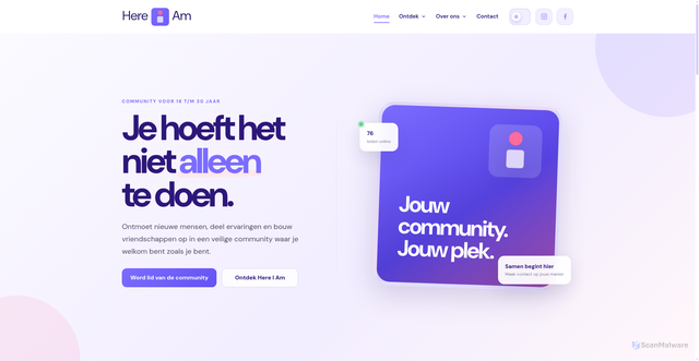 Security scan screenshot of https://hereiam.nu
