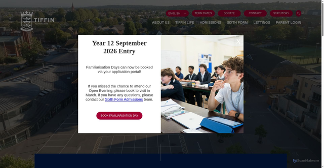 Security scan screenshot of https://www.tiffinschool.co.uk/