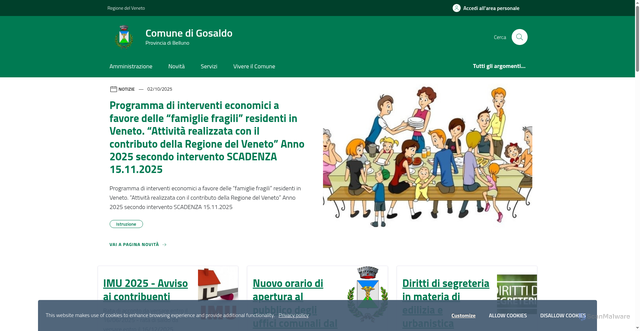 Security scan screenshot of https://www.comune.gosaldo.bl.it/home