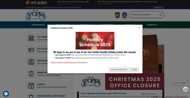 Security scan screenshot of https://apopka.gov/