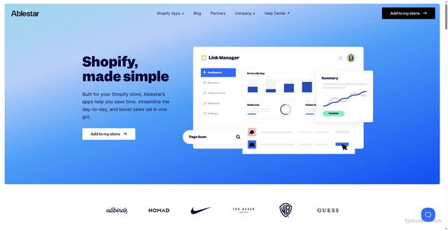 Security scan screenshot of https://ablestar.app
