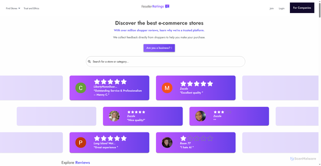 Security scan screenshot of https://cdn.resellerratings.com
