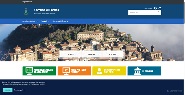 Security scan screenshot of https://www.comune.patrica.fr.it/