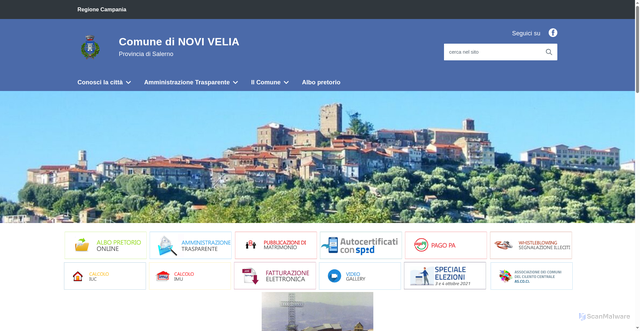 Security scan screenshot of https://www.comune.novivelia.sa.it