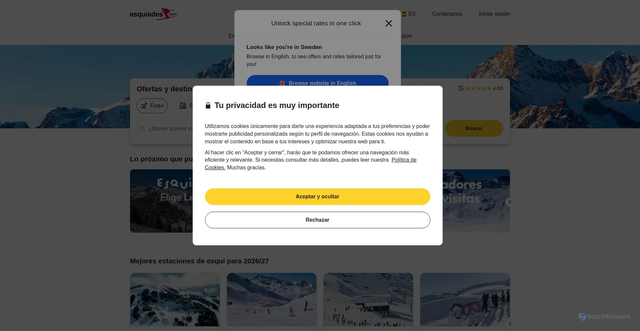Security scan screenshot of https://esquiades.com