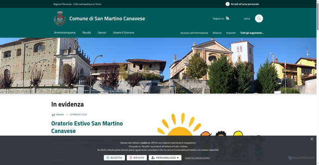 Security scan screenshot of https://comune.sanmartinocanavese.to.it