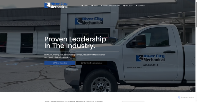 Security scan screenshot of https://rivercitymech.com
