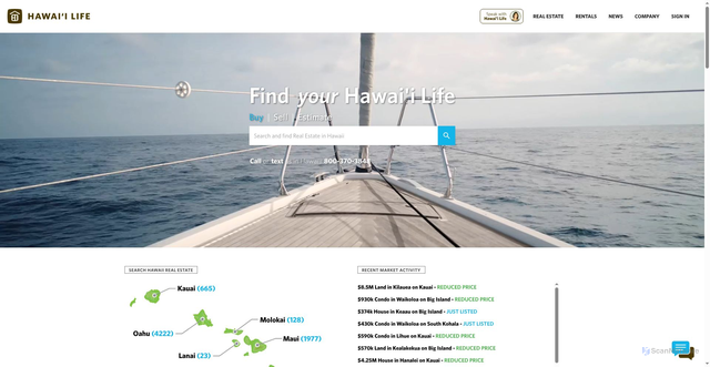 Security scan screenshot of https://hawaiilife.com