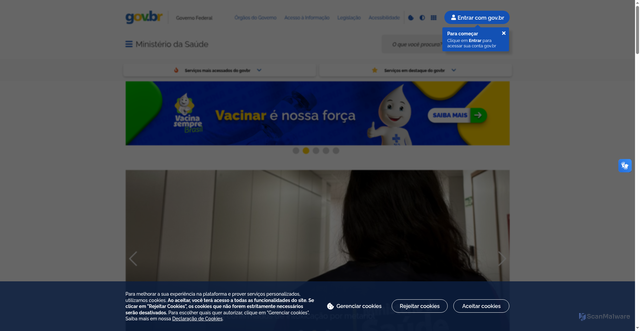 Security scan screenshot of https://www.gov.br/saude/pt-br
