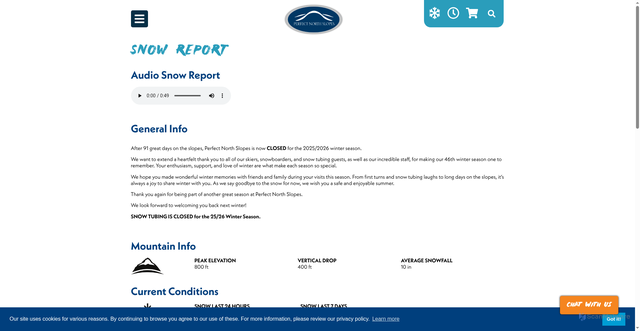 Security scan screenshot of https://perfectnorth.com/snow-report/