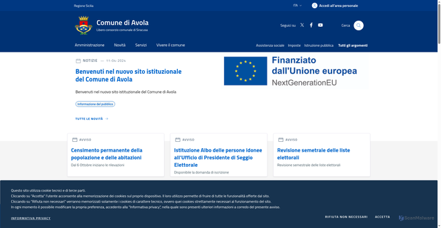 Security scan screenshot of https://www.comune.avola.sr.it/