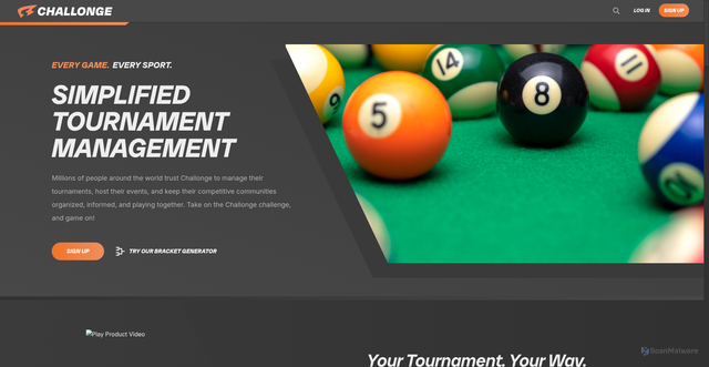 Security scan screenshot of https://challonge.com