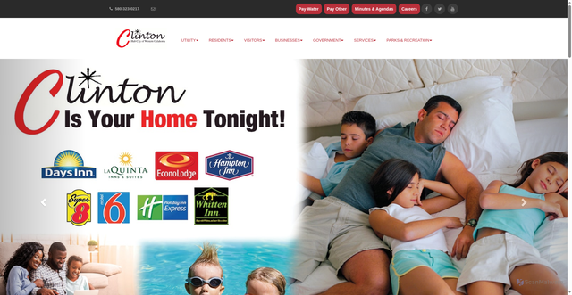 Security scan screenshot of https://clintonok.gov/