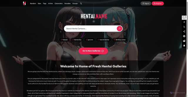 Security scan screenshot of https://hentai.name