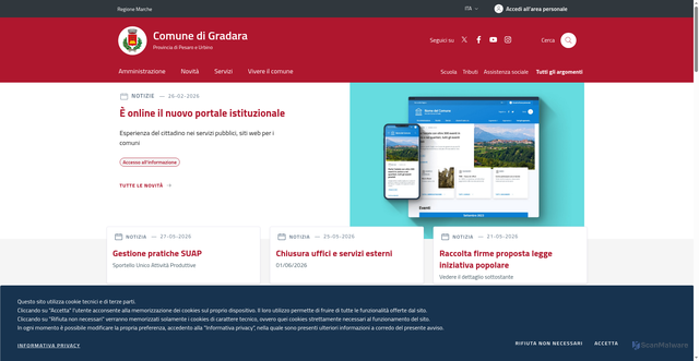Security scan screenshot of https://www.comune.gradara.pu.it
