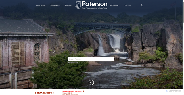 Security scan screenshot of https://www.patersonnj.gov/