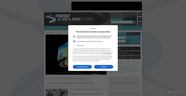 Security scan screenshot of https://www.roadcycling.com/
