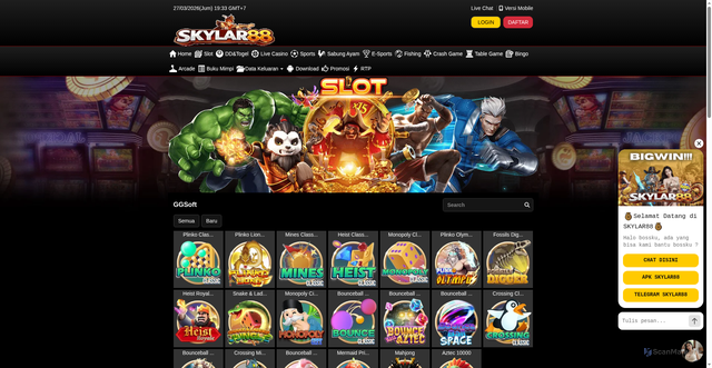 Security scan screenshot of https://apkskylar88.com/desktop/game/slot/ggsoft