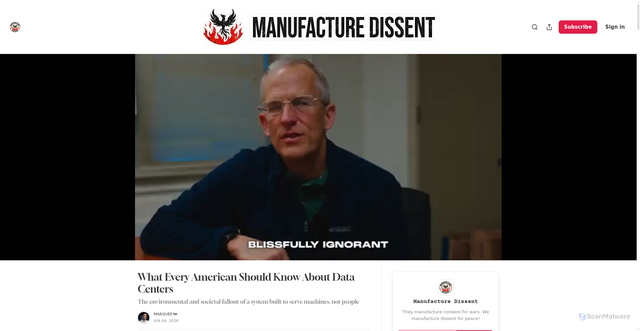 Security scan screenshot of https://mandissent.com/p/what-every-american-should-know-about