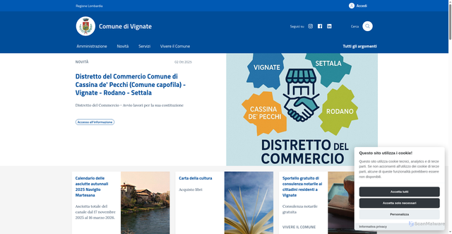 Security scan screenshot of https://comune.vignate.mi.it/