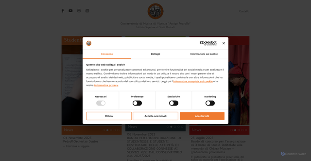 Security scan screenshot of https://www.consvi.it/