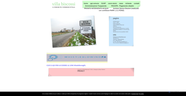 Security scan screenshot of https://www.comune.villabiscossi.pv.it/