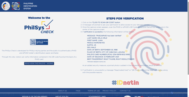 Security scan screenshot of https://verify.philsys.gov.ph