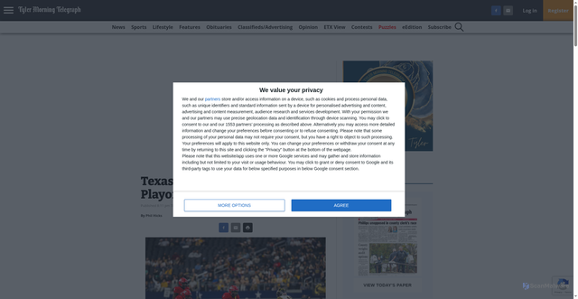 Security scan screenshot of https://tylerpaper.com/2025/12/18/texas-high-school-football-playoffs-11/
