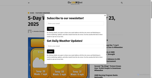 Security scan screenshot of https://uwmpost.com/home-featured-weather/5-day-weather-forecast-november-23-2025