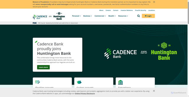 Security scan screenshot of https://bancorpsouth.com