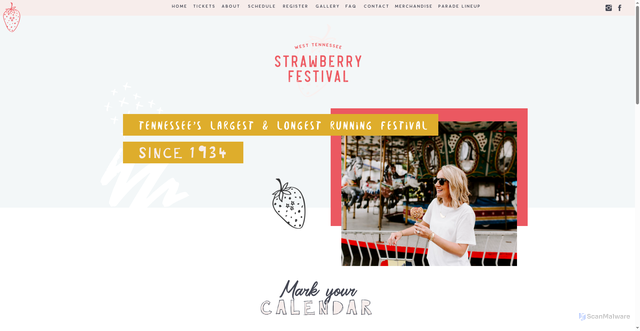 Security scan screenshot of https://strawberryfestivaltn.com/