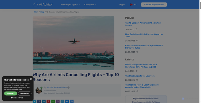 Security scan screenshot of https://airadvisor.com/en/blog/why-airlines-cancelling-flights