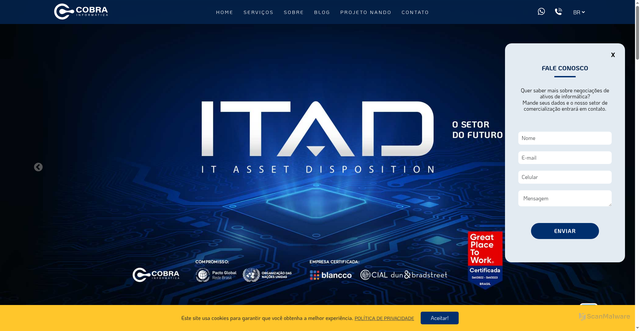 Security scan screenshot of http://cobrainformatica.com/