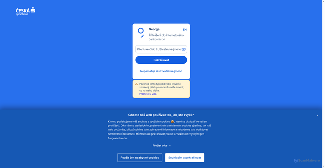 Security scan screenshot of https://george.csas.cz