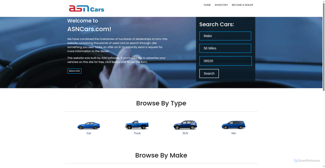 Security scan screenshot of https://www.asncars.com