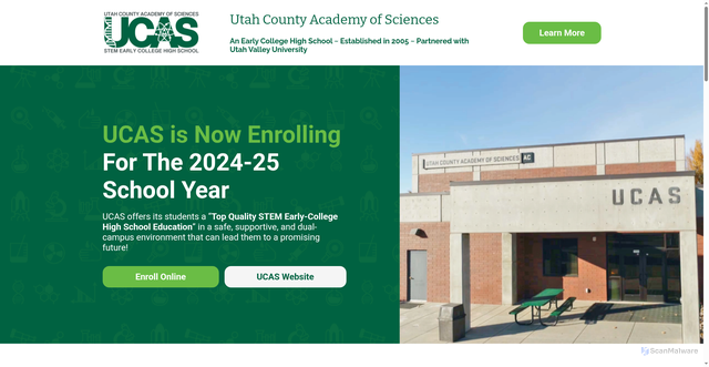Security scan screenshot of https://enrollment.ucas-edu.net/