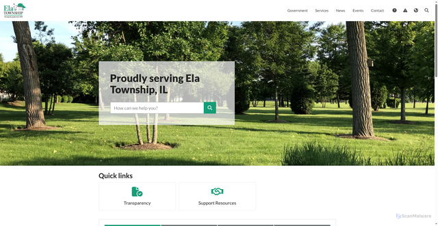 Security scan screenshot of https://elatownship.gov/